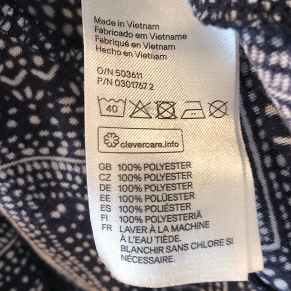 H&M peplum patterned blue tank top - Picture 3 of 4